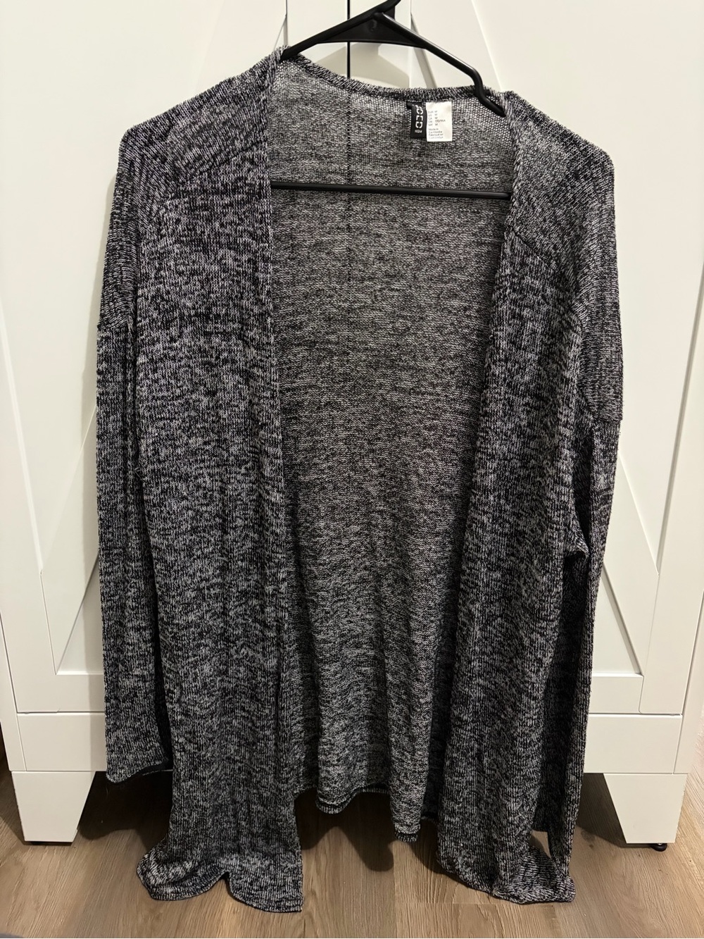 H&M Heathered Black Open Front Cardigan